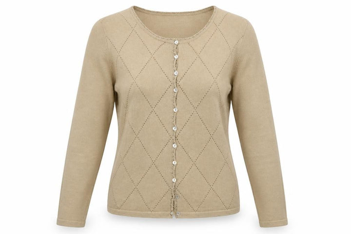 Monsoon Women’s Beige Cotton Angora Cardigan Size 10