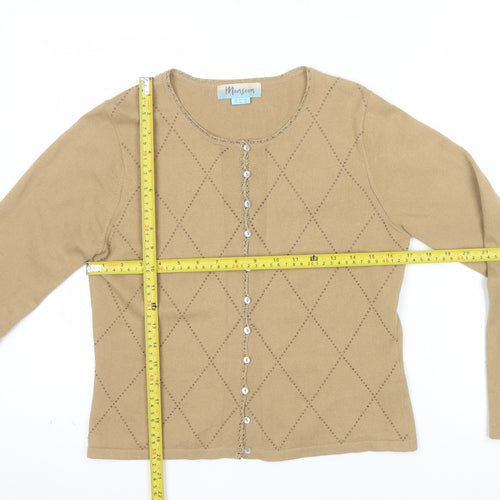 Monsoon Women’s Beige Cotton Angora Cardigan Size 10