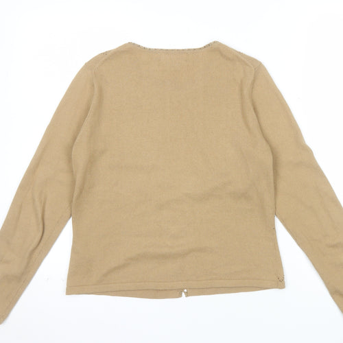 Monsoon Women’s Beige Cotton Angora Cardigan Size 10