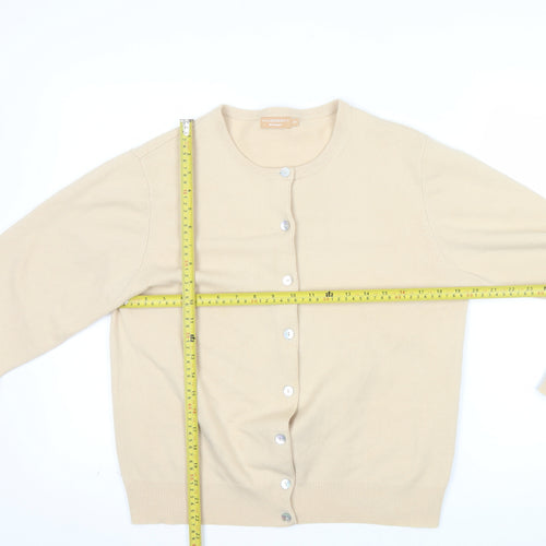 El Corte Inglés Women Beige 100% Cashmere Cardigan Size 16