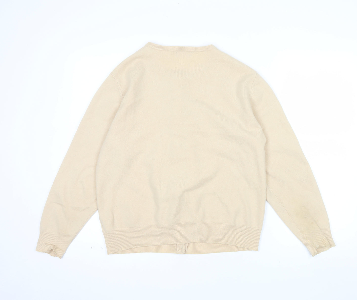 El Corte Inglés Women Beige 100% Cashmere Cardigan Size 16