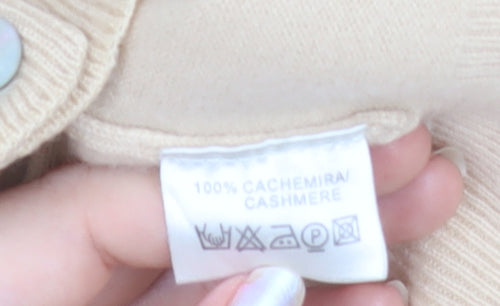 El Corte Inglés Women Beige 100% Cashmere Cardigan Size 16