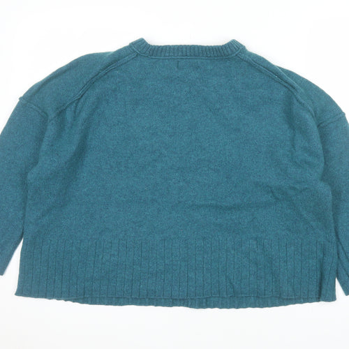 Next Women's Blue Lambswool Crew Neck Pullover Jumper 2XL