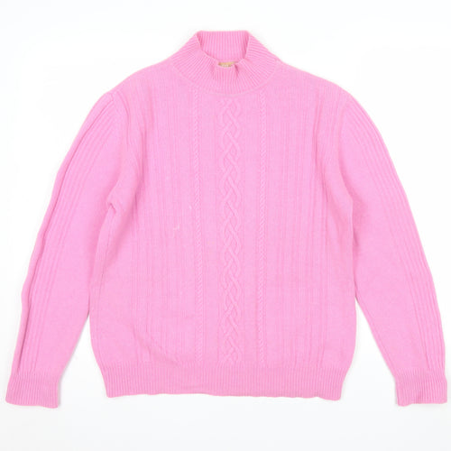 El Corte Inglés Women's Pink 100% Cashmere Mock Neck Jumper Size 14