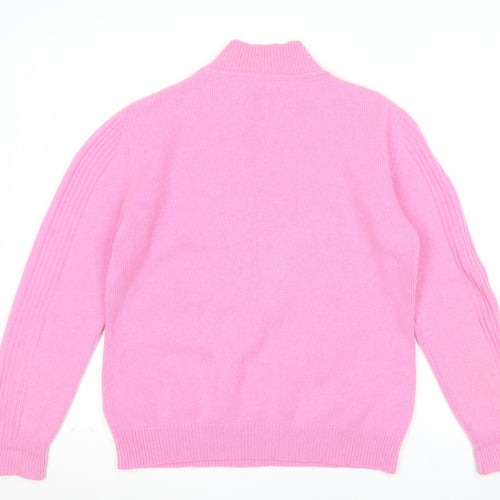 El Corte Inglés Women's Pink 100% Cashmere Mock Neck Jumper Size 14