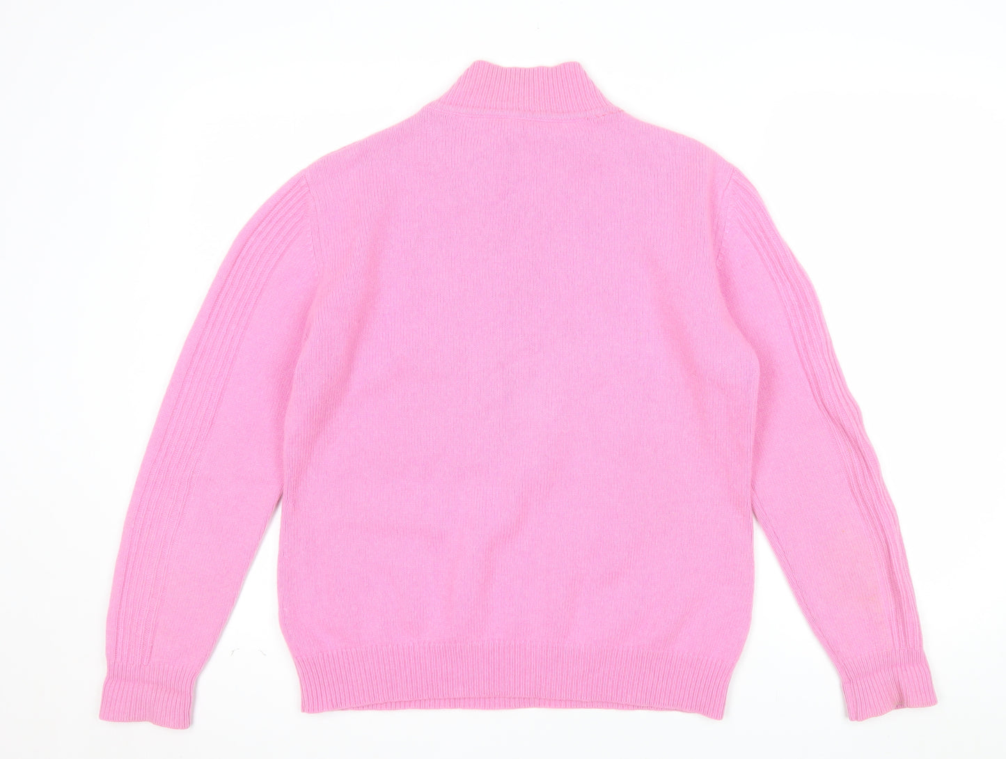El Corte Inglés Women's Pink 100% Cashmere Mock Neck Jumper Size 14