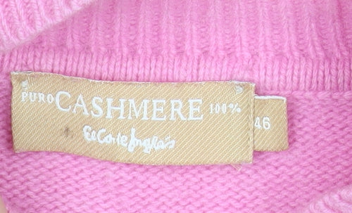 El Corte Inglés Women's Pink 100% Cashmere Mock Neck Jumper Size 14