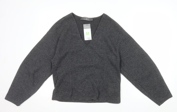 Primark Womens Grey V-Neck Knit Pullover Jumper Size M