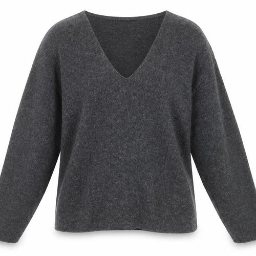 Primark Womens Grey V-Neck Knit Pullover Jumper Size M