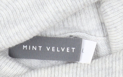 Mint Velvet Women Grey Roll Neck Long Sleeve Cotton Cashmere Jumper L