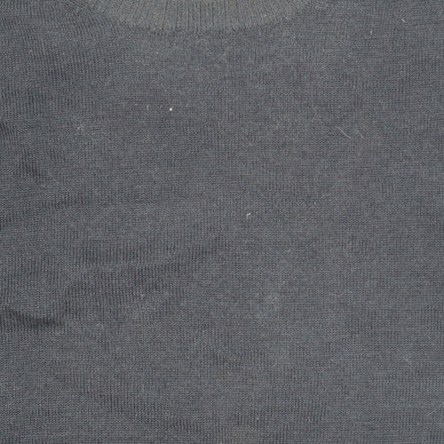 Jaeger Men Blue XL Merino Silk Crew Neck Jumper