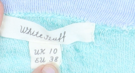 White Stuff Women's Blue Linen Cotton V-Neck Cardigan UK 10