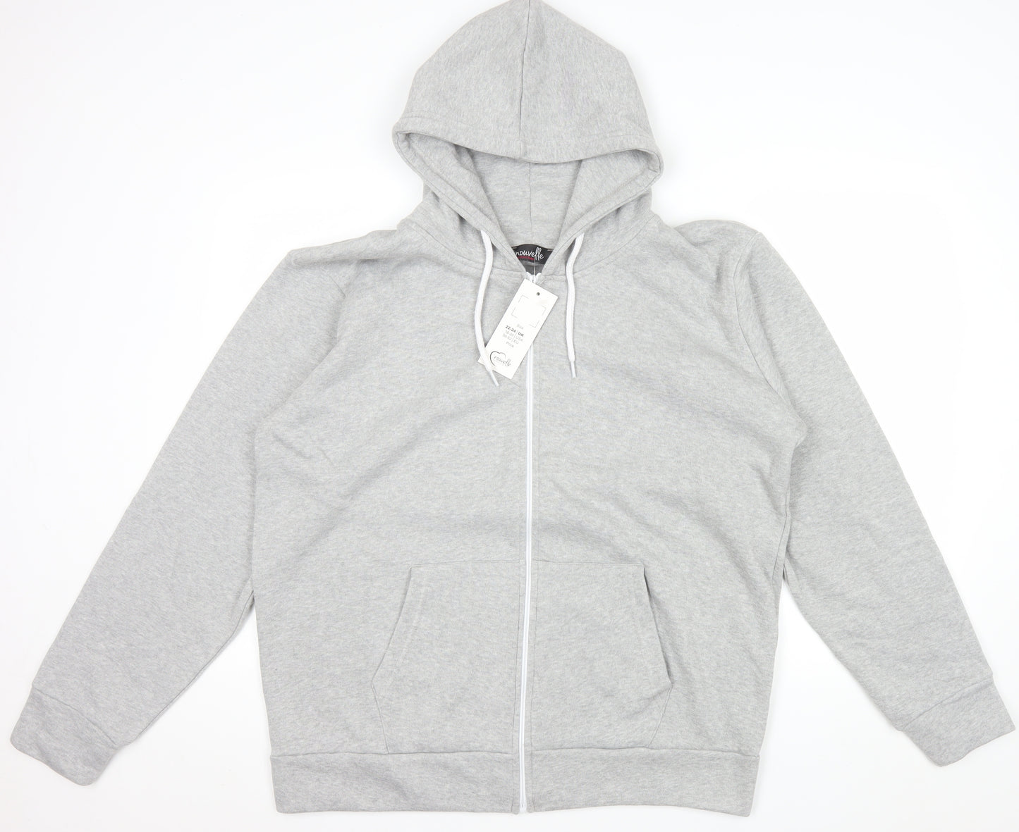 Nouvelle Collection Women Grey Full Zip Hoodie Size 22-24 Plus Polyester