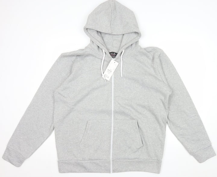 Nouvelle Collection Women Grey Full Zip Hoodie Size 22-24 Plus Polyester