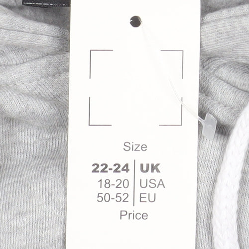 Nouvelle Collection Women Grey Full Zip Hoodie Size 22-24 Plus Polyester