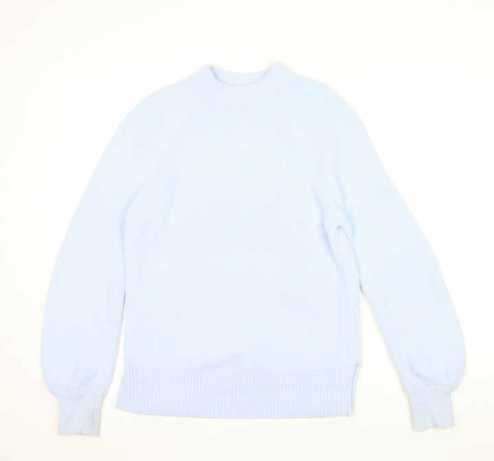 Marks and Spencer Women’s Blue Mock Neck Knit Jumper Size S