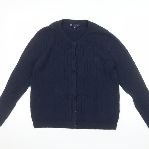 Crew Clothing Company Women's Blue Size 10 Cable-Knit Cardigan