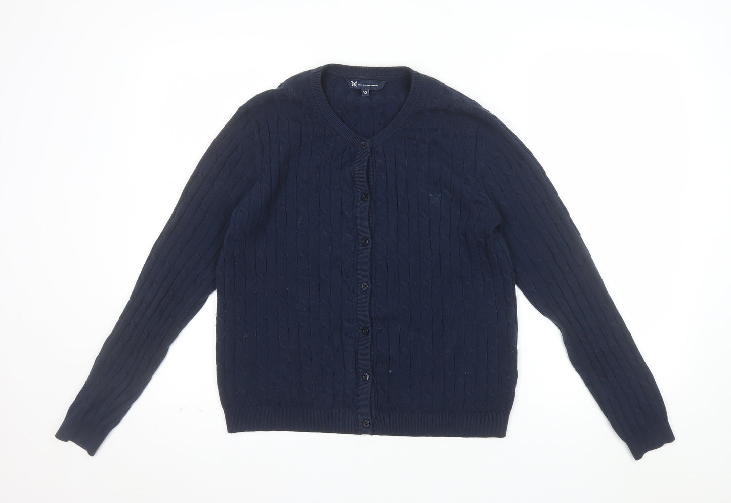 Crew Clothing Company Women's Blue Size 10 Cable-Knit Cardigan