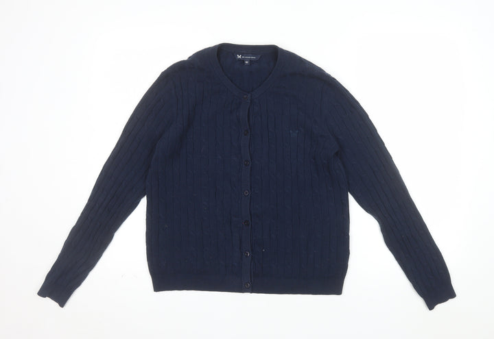 Crew Clothing Company Women's Blue Size 10 Cable-Knit Cardigan