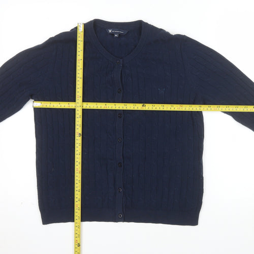 Crew Clothing Company Women's Blue Size 10 Cable-Knit Cardigan