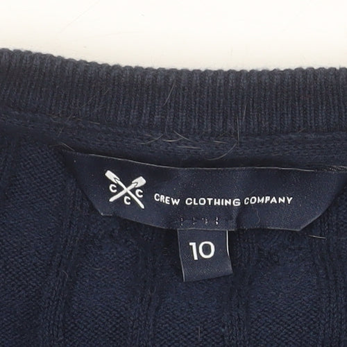 Crew Clothing Company Women's Blue Size 10 Cable-Knit Cardigan