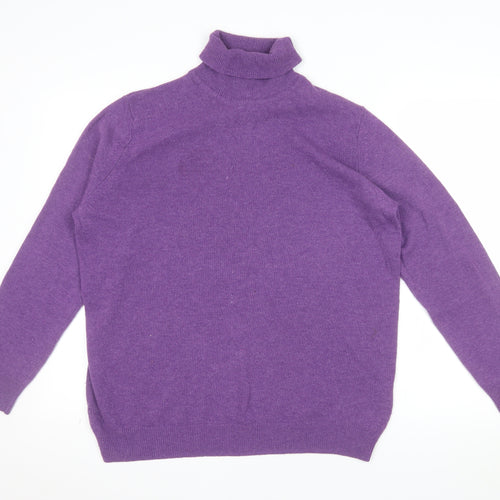 Marks and Spencer Women’s Purple Roll Neck Lambswool Jumper UK 16