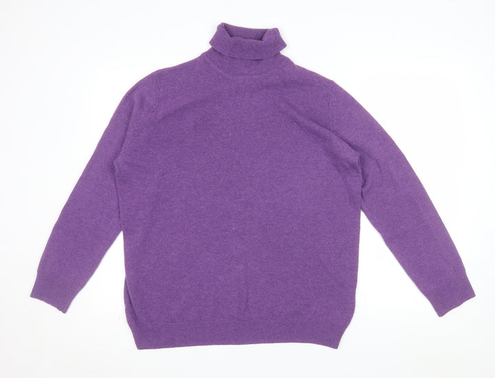Marks and Spencer Women’s Purple Roll Neck Lambswool Jumper UK 16