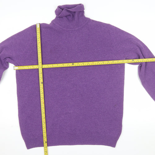 Marks and Spencer Women’s Purple Roll Neck Lambswool Jumper UK 16