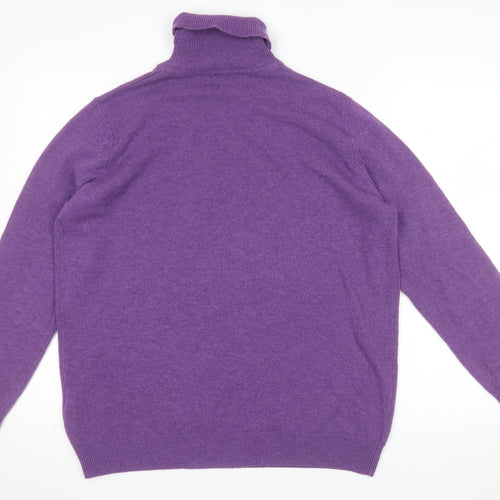 Marks and Spencer Women’s Purple Roll Neck Lambswool Jumper UK 16