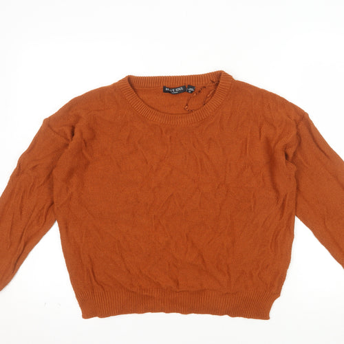 Brave Soul Men's Brown Crew Neck Acrylic Jumper Size M
