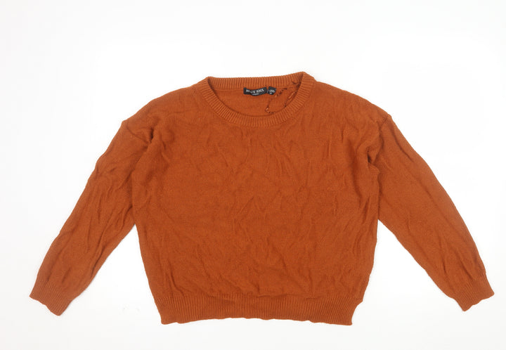 Brave Soul Men's Brown Crew Neck Acrylic Jumper Size M