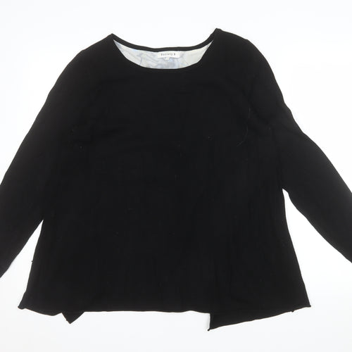 Society 8 Women's Black Round Neck Long Sleeve Cardigan Size 12