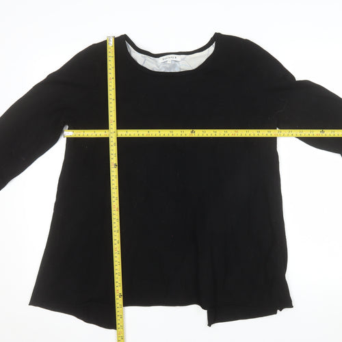 Society 8 Women's Black Round Neck Long Sleeve Cardigan Size 12