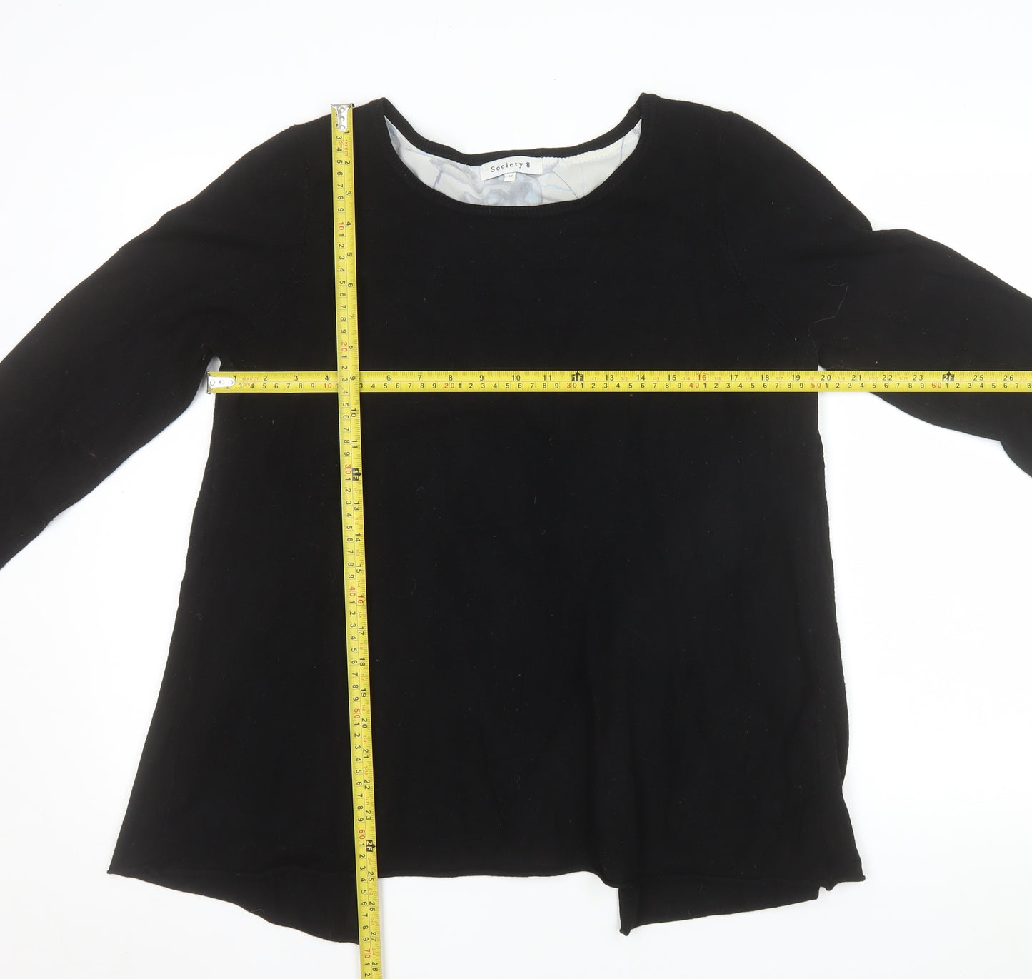 Society 8 Women's Black Round Neck Long Sleeve Cardigan Size 12