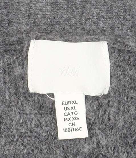 H&M Women’s Grey V-Neck Chunky Knit Cardigan Size 16 Relaxed Fit