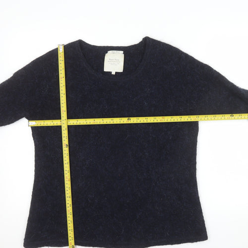 Part Two Women Navy Blue Alpaca Blend Wool Jumper XS Round Neck Long Sleeve