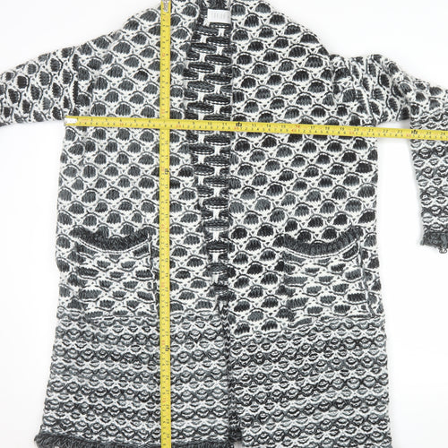 Savida Women Grey Chunky-Knit Long Cardigan Size S
