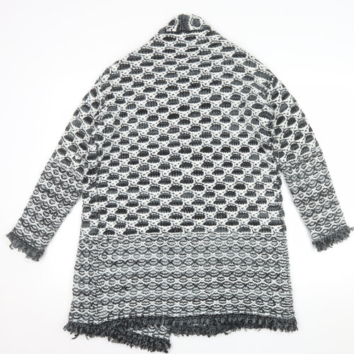 Savida Women Grey Chunky-Knit Long Cardigan Size S
