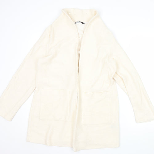 George Women's Beige Knit Coatigan UK 12 Open Front Long Sleeve