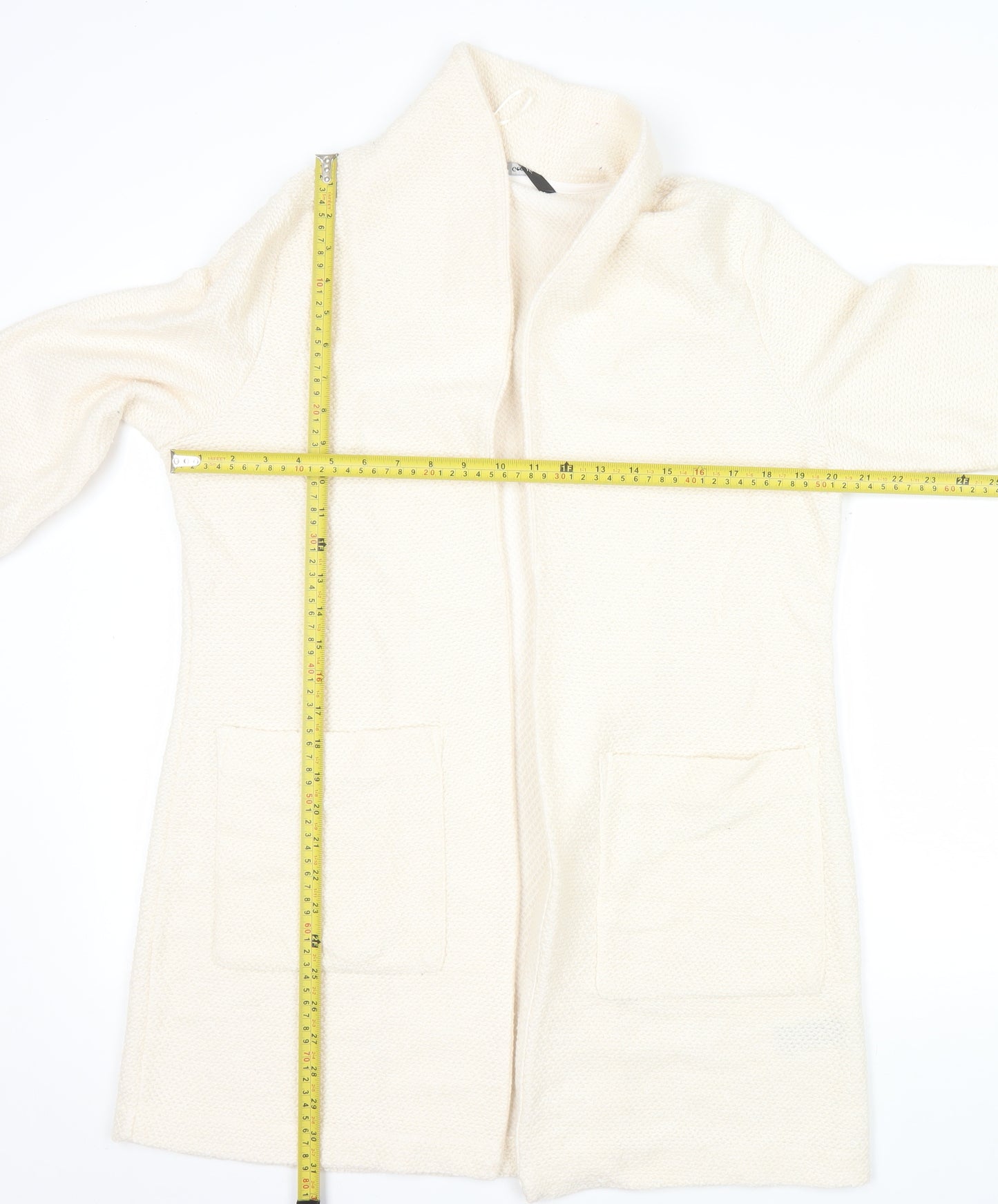 George Women's Beige Knit Coatigan UK 12 Open Front Long Sleeve