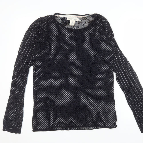 H&M Women’s Black Polka Dot Crew Neck Long Sleeve Jumper Size S