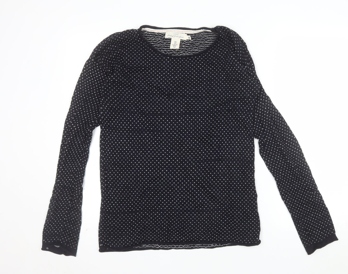 H&M Women’s Black Polka Dot Crew Neck Long Sleeve Jumper Size S