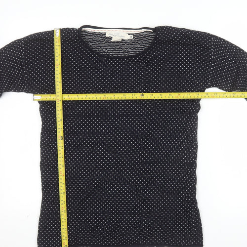 H&M Women’s Black Polka Dot Crew Neck Long Sleeve Jumper Size S