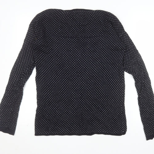 H&M Women’s Black Polka Dot Crew Neck Long Sleeve Jumper Size S