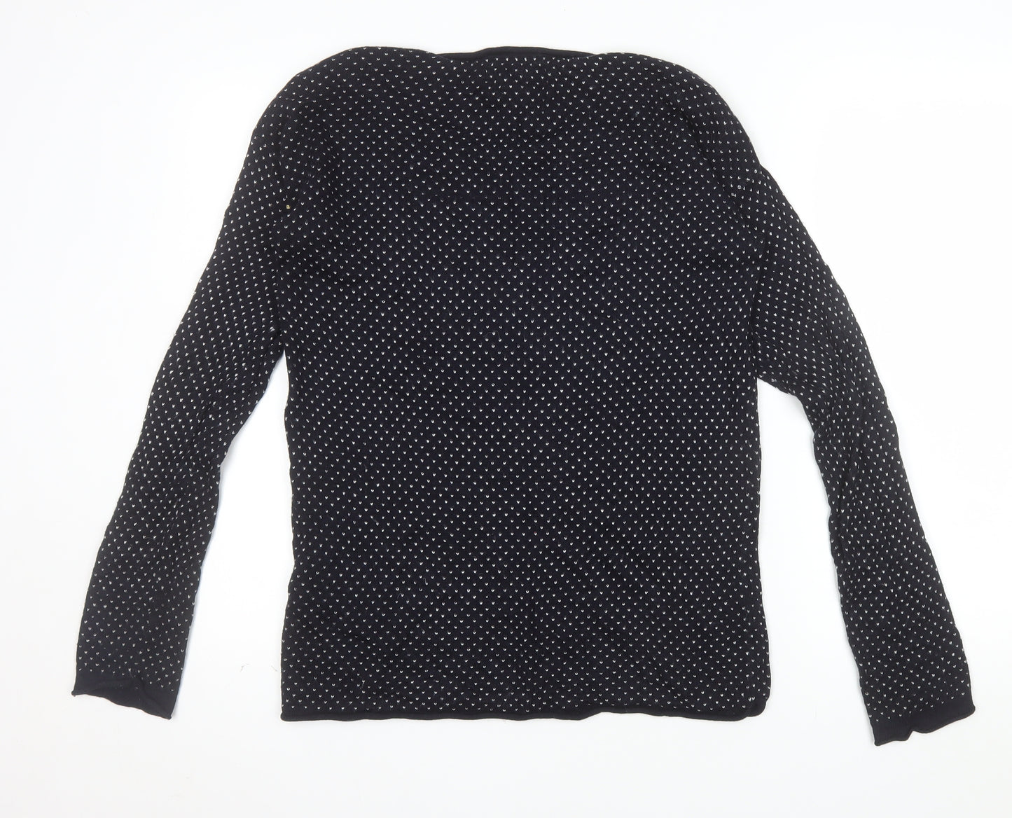 H&M Women’s Black Polka Dot Crew Neck Long Sleeve Jumper Size S