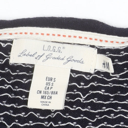 H&M Women’s Black Polka Dot Crew Neck Long Sleeve Jumper Size S