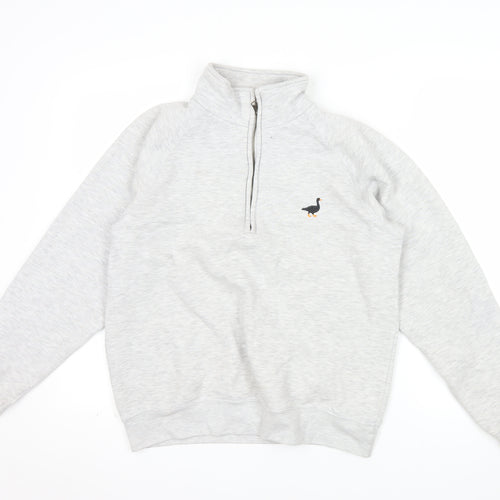 Goose & Gander Men's Grey 1/4 Zip Fleece Sweatshirt Size S