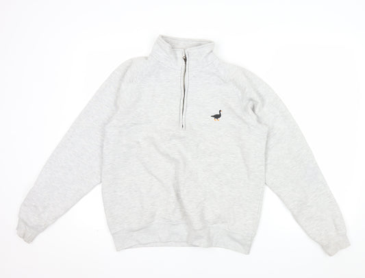 Goose & Gander Men's Grey 1/4 Zip Fleece Sweatshirt Size S