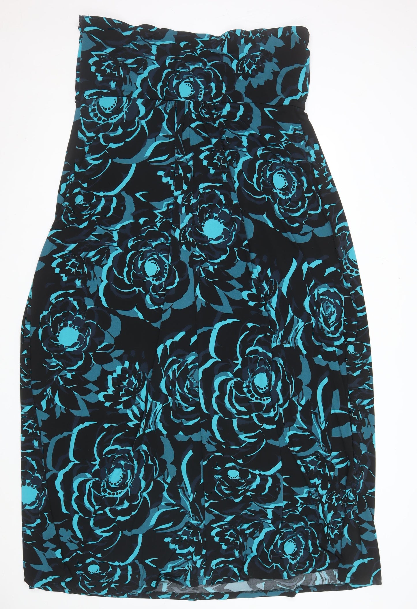Monsoon Women Blue Floral Strapless Beaded Bodycon Dress Size 22