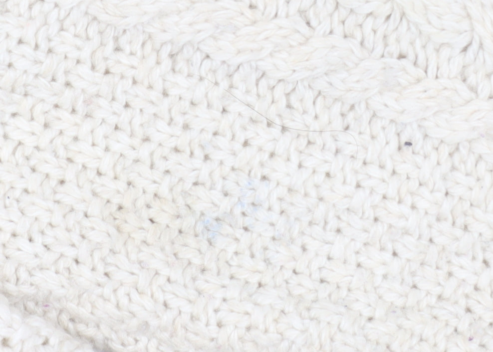 Fat Face Women Ivory Cable Knit Crew Neck Wool Jumper Size 10